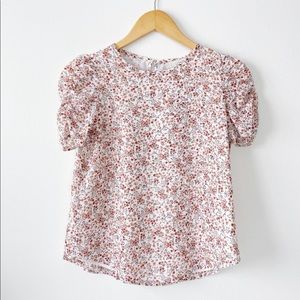 Loft Floral Print Cinch Sleeve Top - Petite